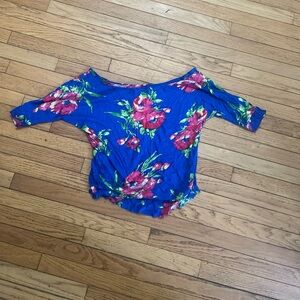 Abercrombie and Fitch Floral Blue Women's Top